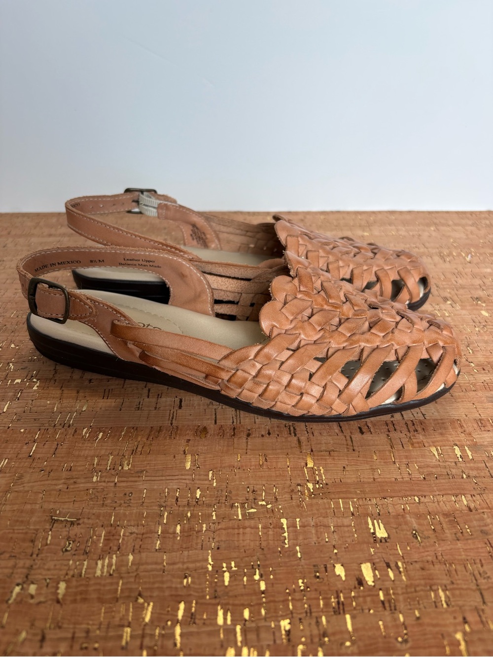 Softspots Woven Slingback Mules in Tan - Picture 3 of 9